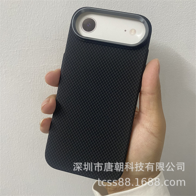 LUXO磁吸水贴硬壳适用iPhone17air碳纤纹手机壳凯夫拉纹pc壳男女