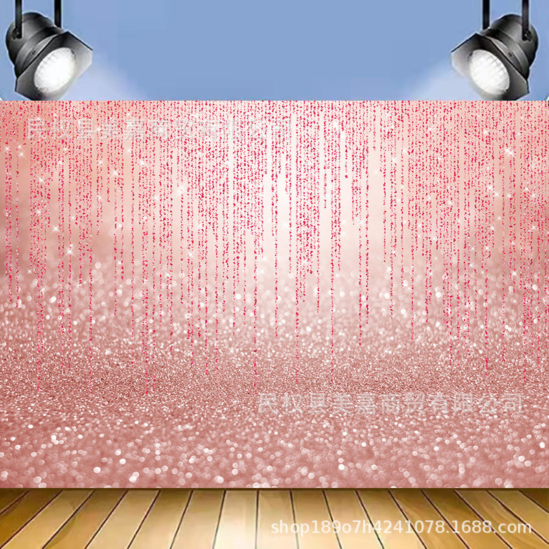 Cross-border Amazon Rose Gold Sequin Flowing Gold Photography Background Cloth Birthday Prom Party Photo Supplies 5x7ft