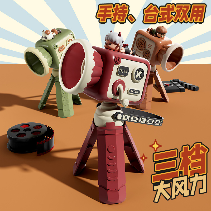 Creative Trendy Retro Camera Handheld Small Fan Student Desktop Kidsren Cartoon USB Charging Fan Gift