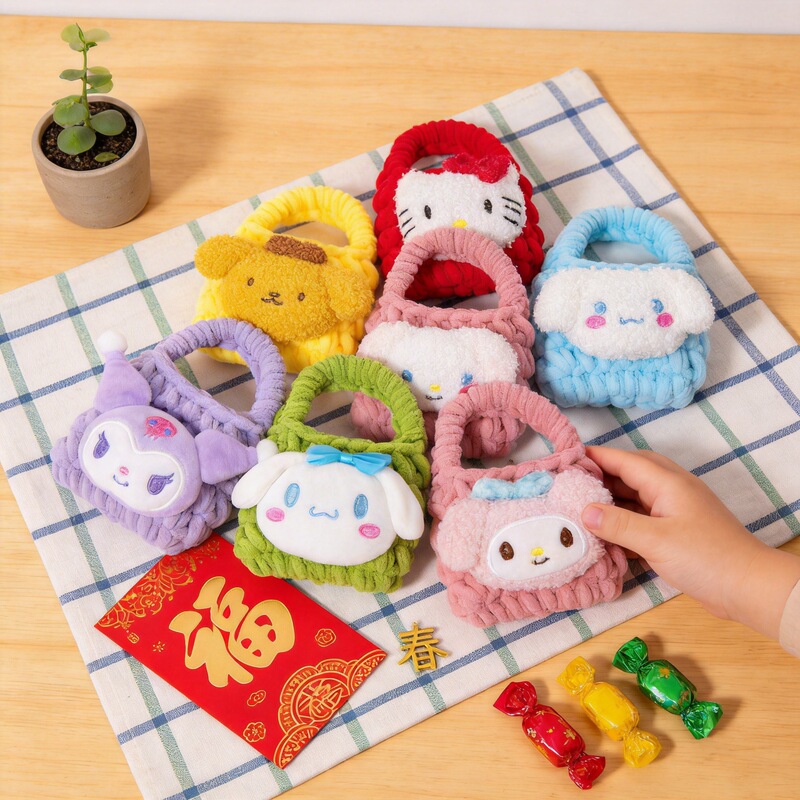 Hand-Woven Cute Kt Coin Purse, Earphone Protective Cover, Kidsren's Spring Festival Bag, Creative Doll Machine Gift Wholesale