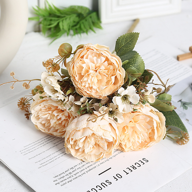 샴페인 컬러 MY-둥근 머리 큰 모란