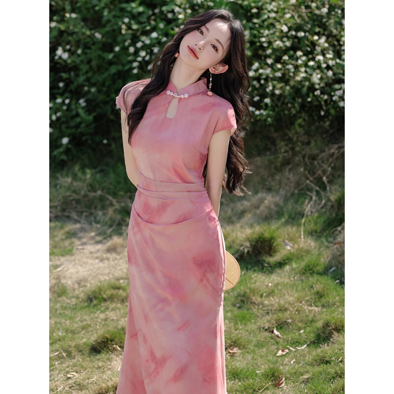 Rouge New Chinese Cheongsam dress 2024 Summer New Women's Dress Rouge New Chinese Cheongsam dress 2024 Summer New Women's Dress