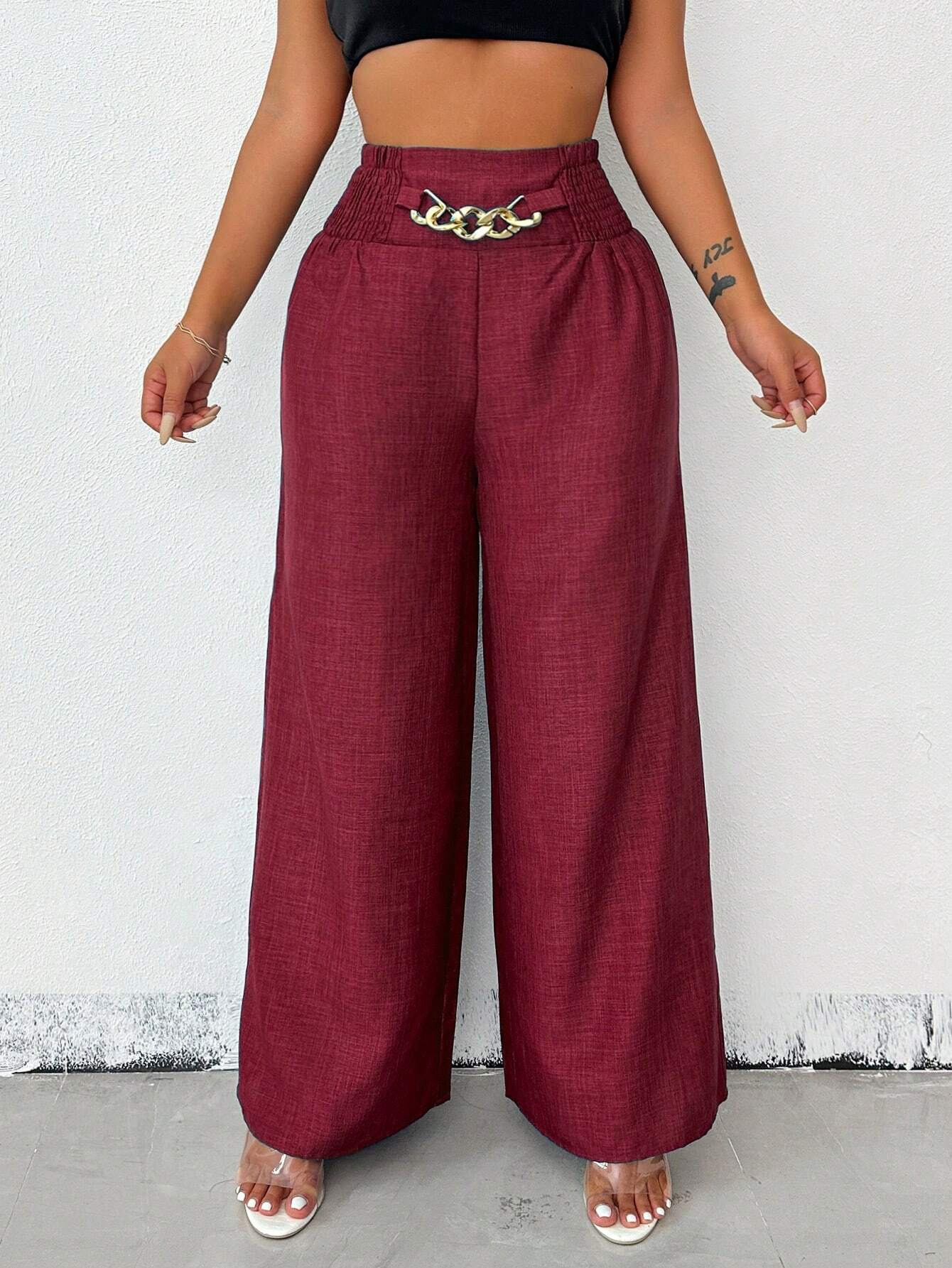 273g Weight Straight Pants Pants Length Polyester Fabric Type Low Waist Waist Line Casual Pants Pants Type Inelastic Elasticity Holiday Occasion Loose Fit Type Solid Color Pattern 2025 Spring and Summer Season Women's Gender Streetwear Style Women's Holiday Streetwear Solid Color Straight Pants Casual Pants 20