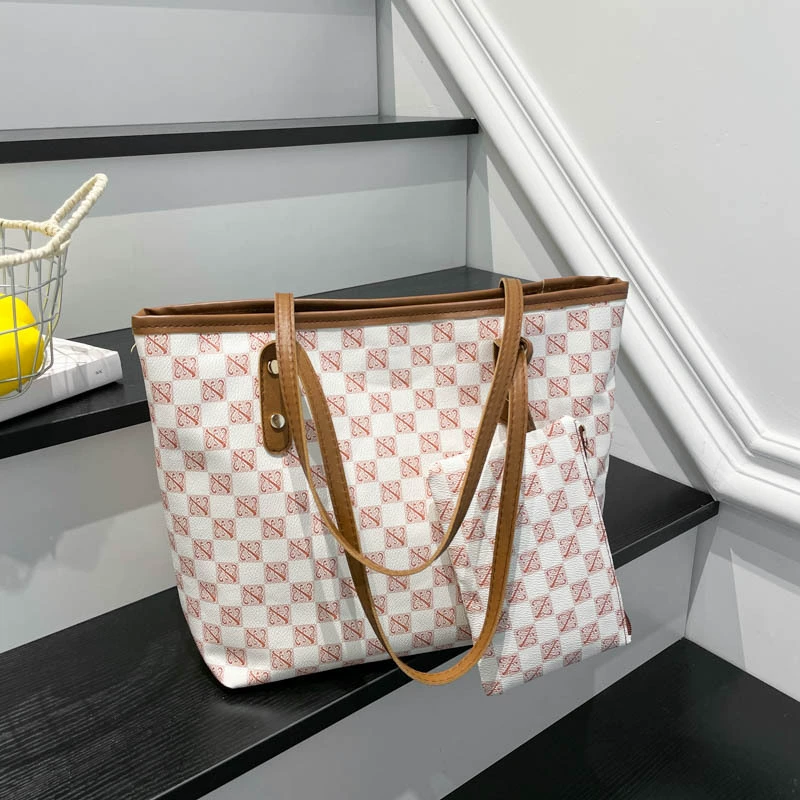 Женская сумка через плечо Brand, зимний ретро стиль по‑корейски, компактный тоут с косметичкой (чёрный/белый/хаки/кофе)