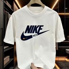 Men's Summer Short Sleeve T-Shirt, Trendy Brand American Couple's Half-Sleeve Top, Casual Round Neck Loose Base Shirt
