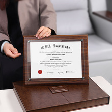 证书框a4证照展示框专利证框授权书荣誉证书相框框架皮质高档礼盒