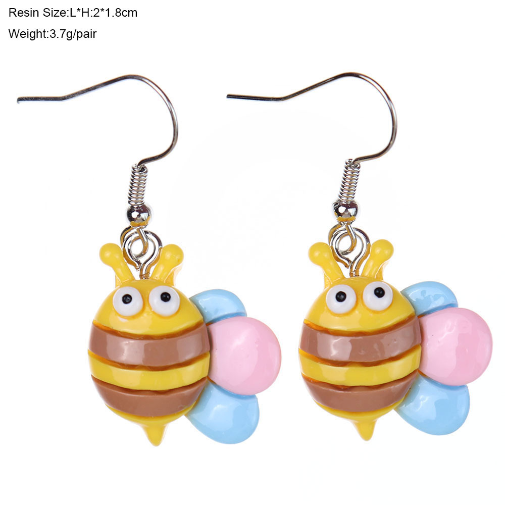 1 Pair Cartoon Style Cute Insect Plastic Drop Earrings display picture 3