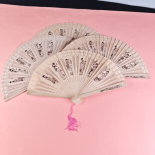 Women's Fragrant Fan Women's Wooden Folding Fragrant Wooden Fan Hollow Wooden Fan Antique Folding Wooden Fan Classical Women's Fan