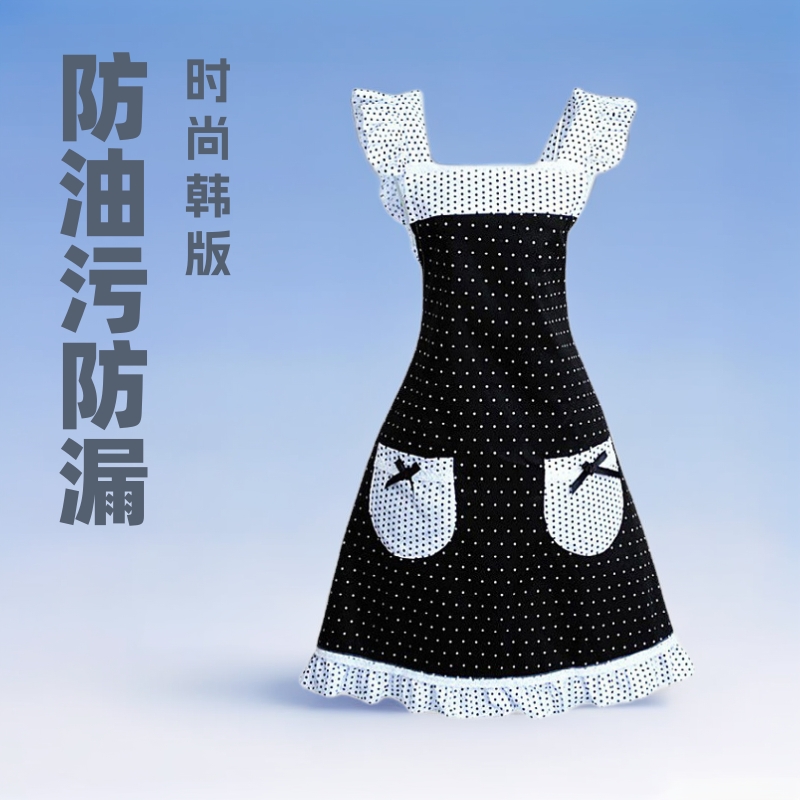 一件起批花边围裙韩版时尚厨房女围腰家用防油防污成人工作服外贸