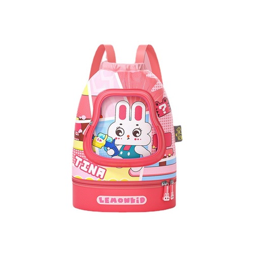 Lemon baby children's swimming bag, dry and wet separation toiletry bag, swimming equipment storage bag, drawstring drawstring beach bag