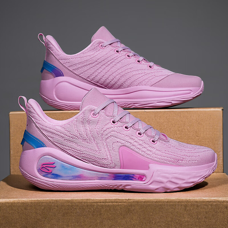 Curry 12Th Generation Pangu China Basketball Shoes Pink Non-Slip Wear-Resistant Male and Female Students and Kidsren Practical Training Shoes for Women