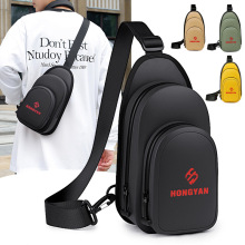 跨境新款胸包男抗压防水潮流个性日常宽肩带单肩包斜挎包纯色便携