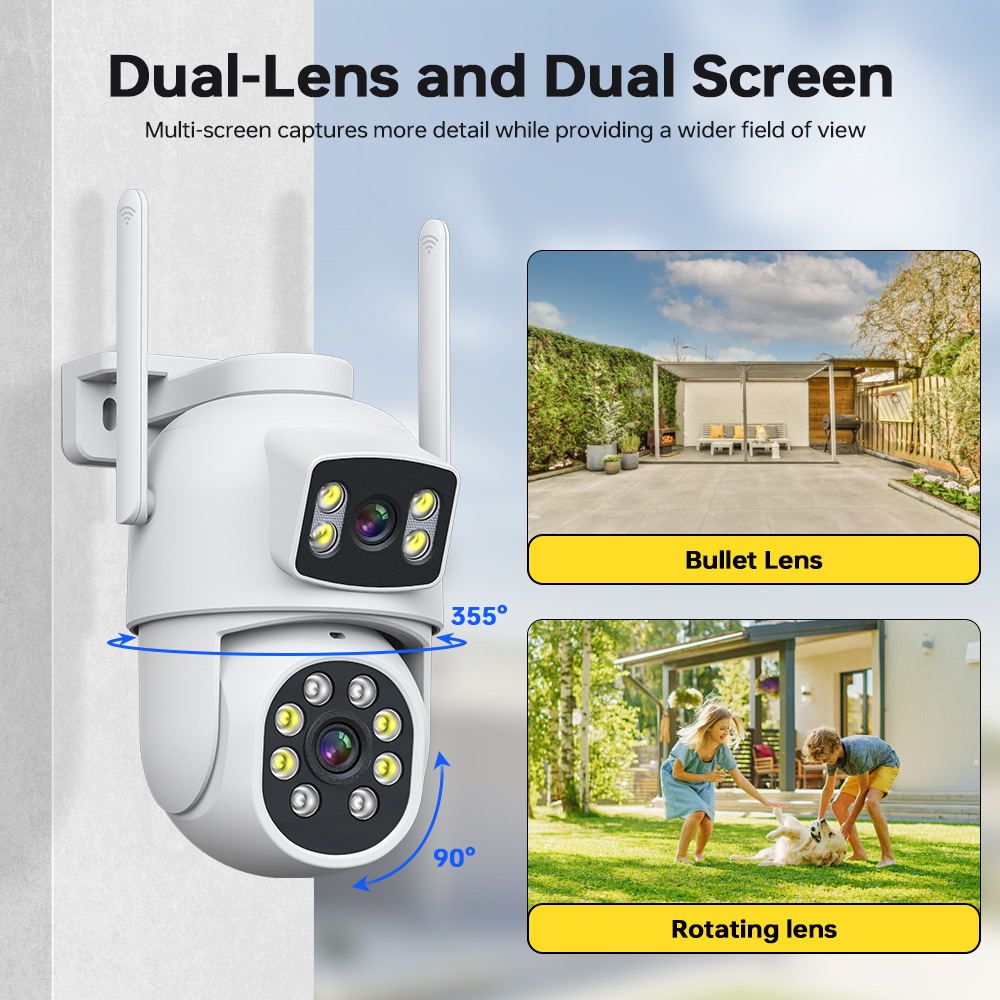 Yishiyun Wireless 4MP Outdoor Bullet Dome Surveillance Camera Kit with NVR