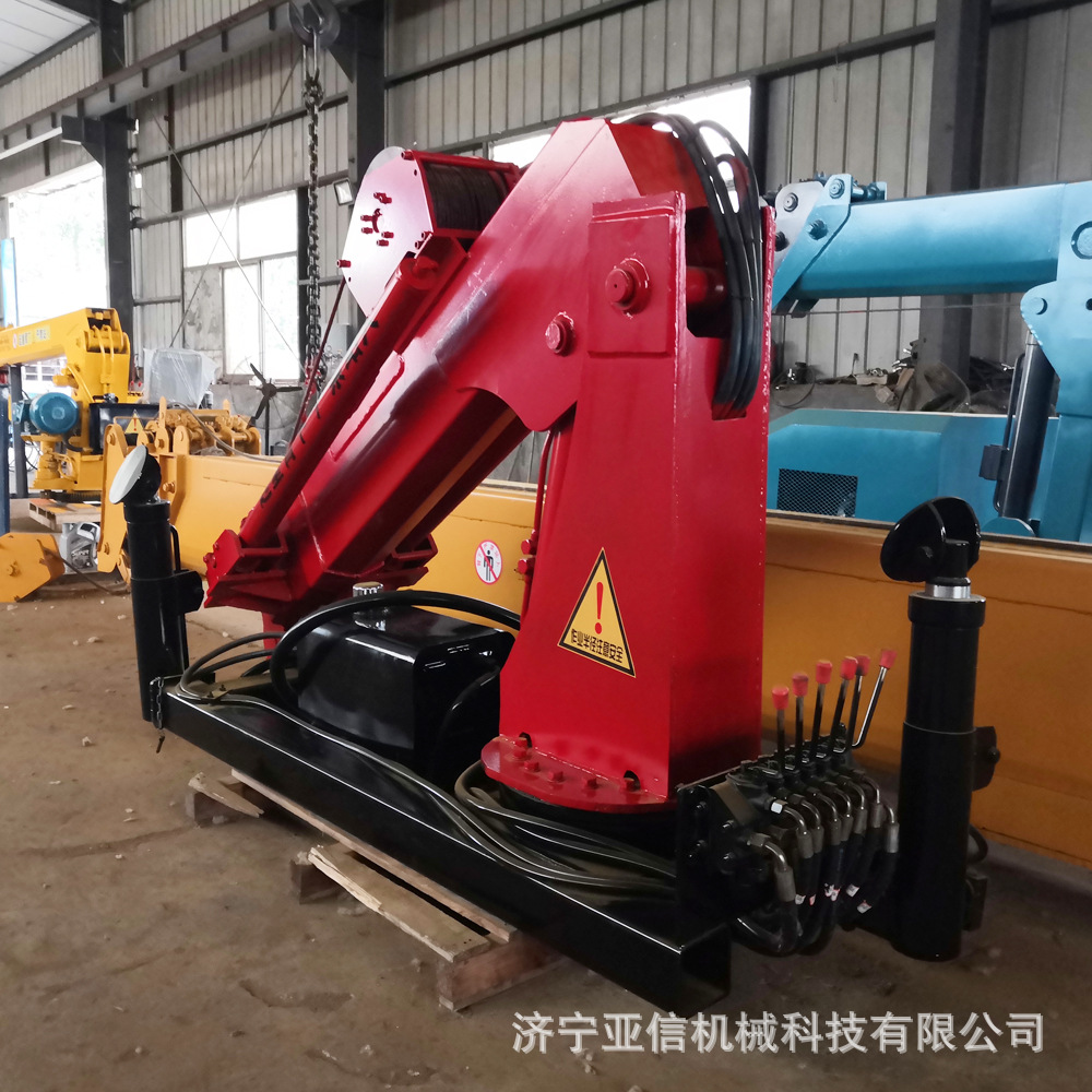 亚信牌车载折臂吊机 2吨3吨固定式液压折叠式随车吊 小型折臂吊