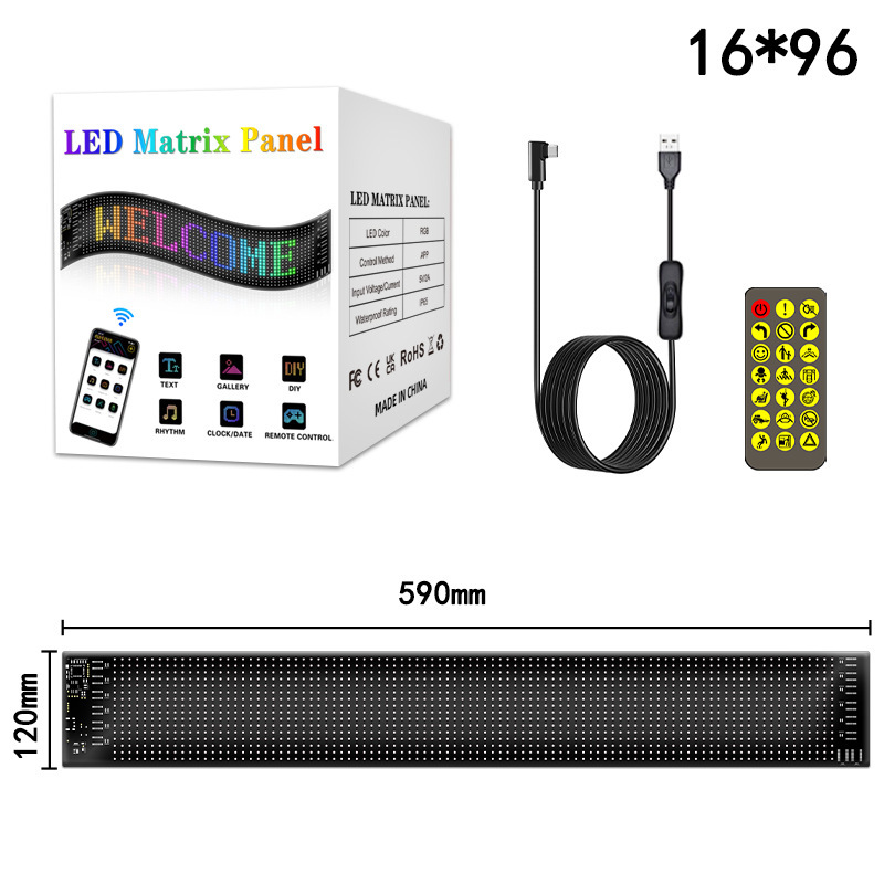 Ojos del diablo lámpara de coche ventana trasera LED pantalla de pantalla suave dinámica LED pantalla flexible