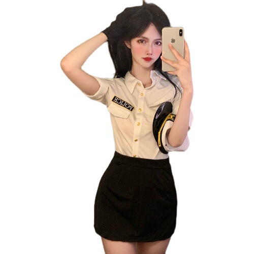 Lingerie pilot stewardess uniform set sexy lingerie, pure desire live streamer costume transformation suit female police cosplay costume wholesale and distribution