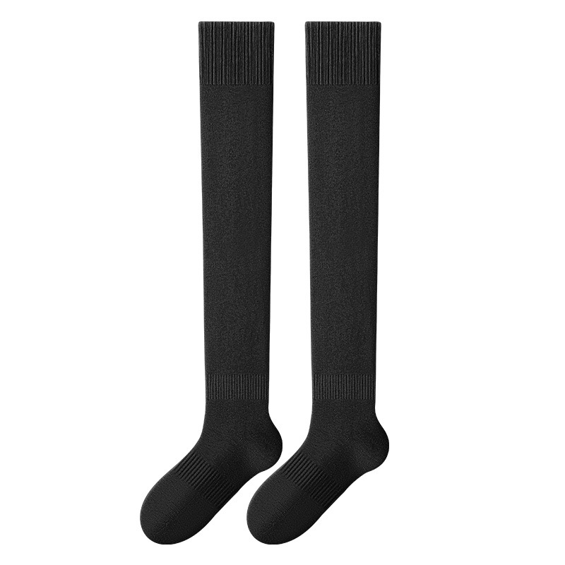 Medias de rodilla, calcetines de anillo de invierno y otoño, calcetines de pantorrilla caliente de algodón, calcetines de rodilla de muslo gruesas