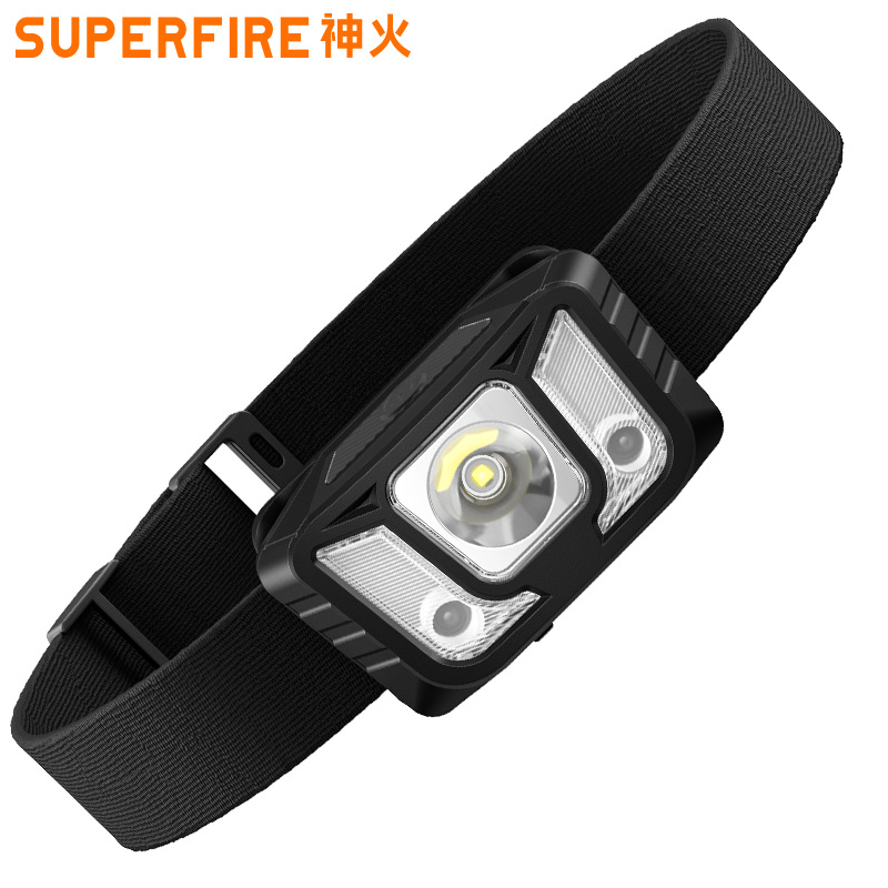 Fábrica de fuego directo al aire libre portátil faro rojo y blanco doble fuente de luz casco cargador faro mayorista