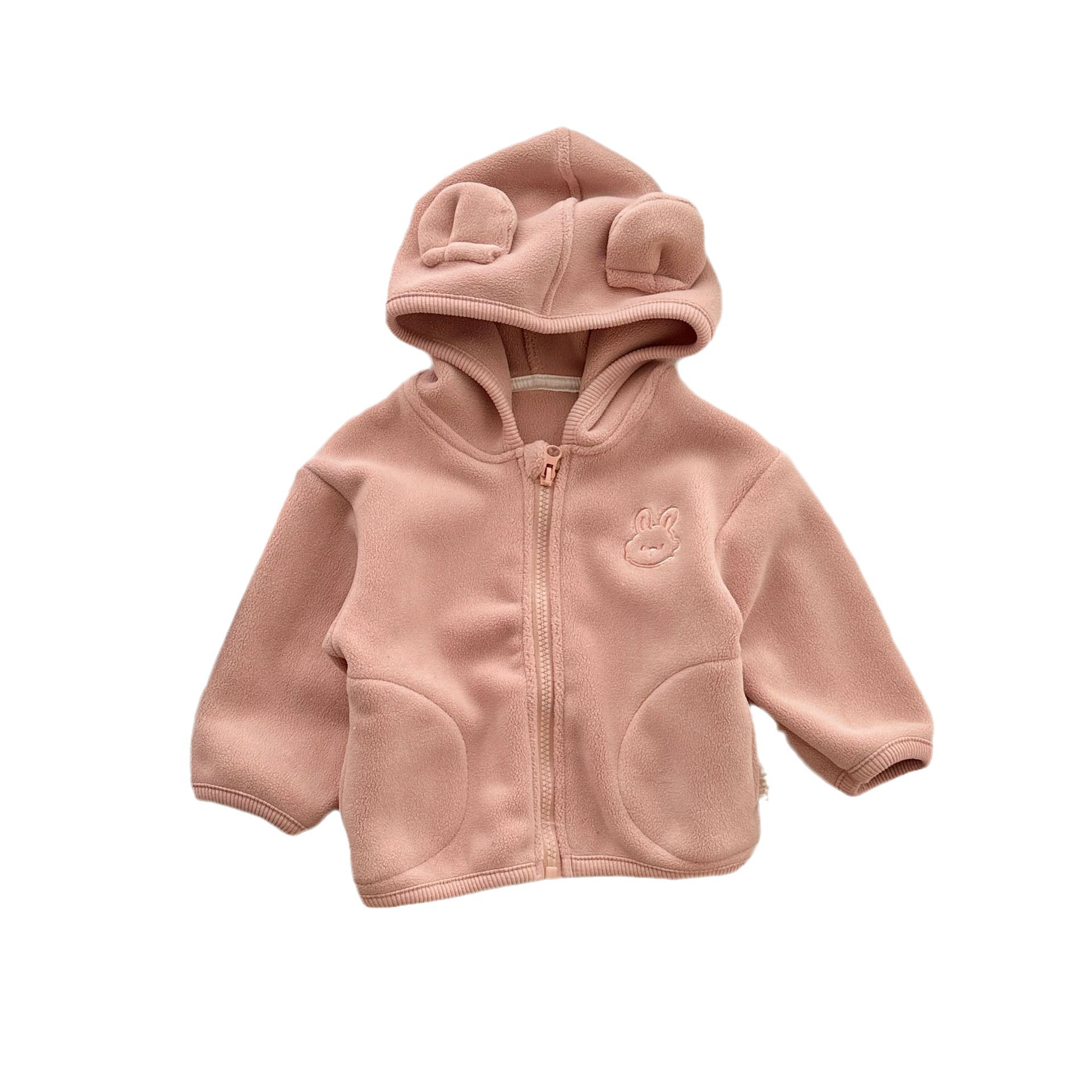 Children's velvet autumn hoodie, boys demi-season down jacket, thermal fleece, sizes 73–120 cm