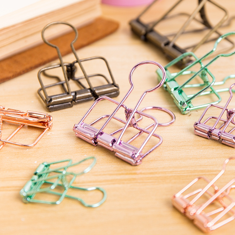 Wholesale office stationery cut-out clips long-tail clips invoice storage folders colorful creative metal food clips bulk