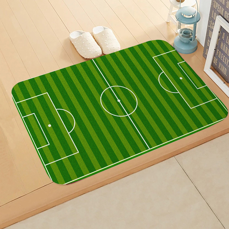 Alfombrilla de franela para campo de fútbol transfronterizo Alfombrilla absorbente para puerta de baño Alfombrilla antideslizante para puerta de entrada