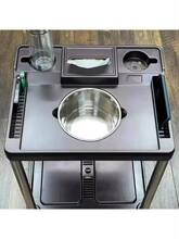 棋牌室麻将机茶几麻将桌旁小茶机茶水架放水杯塑料茶台茶吧机小桌