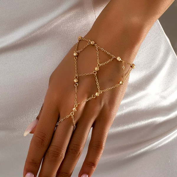 1 Piece of Fashionable and Simple Finger-Link Bracelet, Wedding Accessory for Women, Suitable for Various Occasions Such as Banquets and Parties