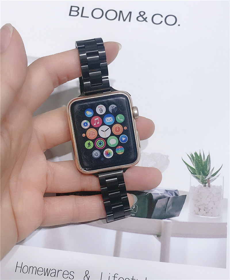 62g Weight Apple watch watchband Classification 304 Stainless Steel Material Solid Color Pattern Casual, Retro Style Casual Retro Solid Color Apple Watch Watchband 6