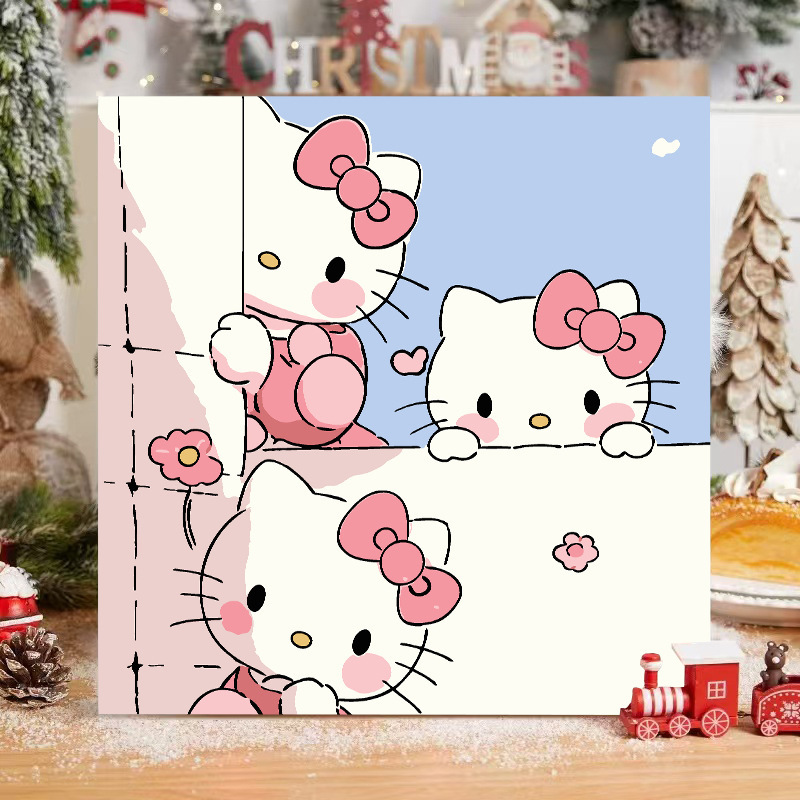 子猫デジタル油絵 diy 着色かわいい漫画動物手作り子供のシンプルな油絵装飾卸売|undefined