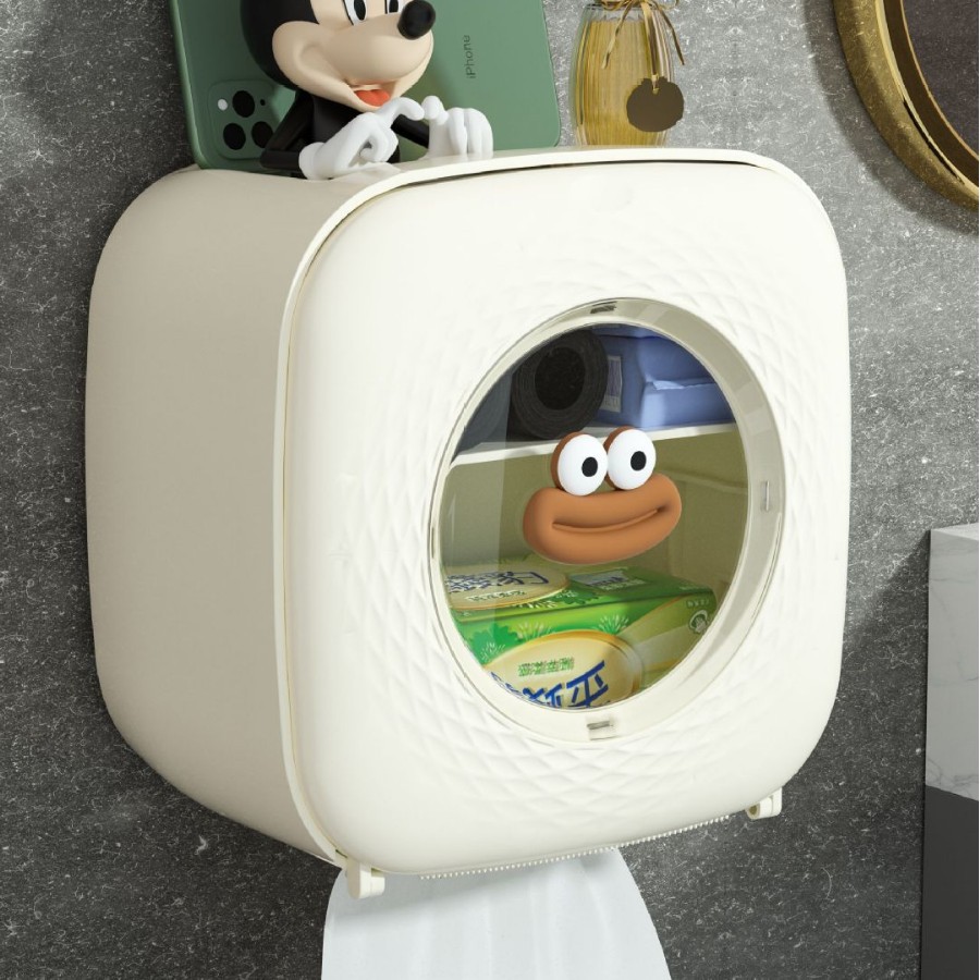 Caja de papel higiénico montado en la pared rollo de papel higiénico inodoro baño ponche libre impermeable rack de almacenamiento