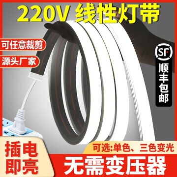 220v硅胶灯带条软套管led柔性防水110V户外造型嵌入式线形灯带槽-阿里巴巴