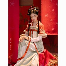 新款秋冬改良直领对襟袄破交窬裙唐制汉服成人女款