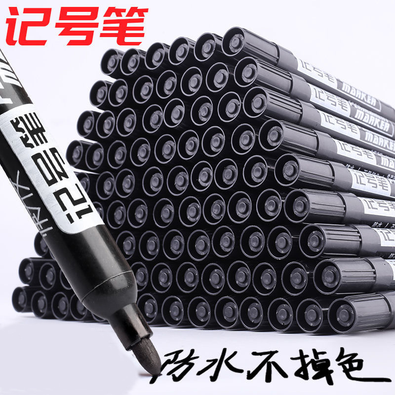 Marker Pens Wholesale Black Red Blue 3 Colors Thick Tip Oil-Based Waterproof Indelible Logistics Marking Pens Special for Logistics