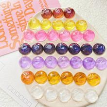 韩国彩色透明星空感闪粉半丸diy树脂配件耳饰发夹手机壳材料