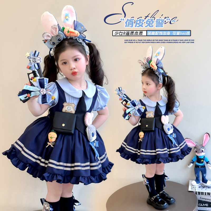 Girls Rabbit Judy Police Officer Children's Clothes Children's Clothing Lolita Princess Dress Summer dress Girl Baby Dress