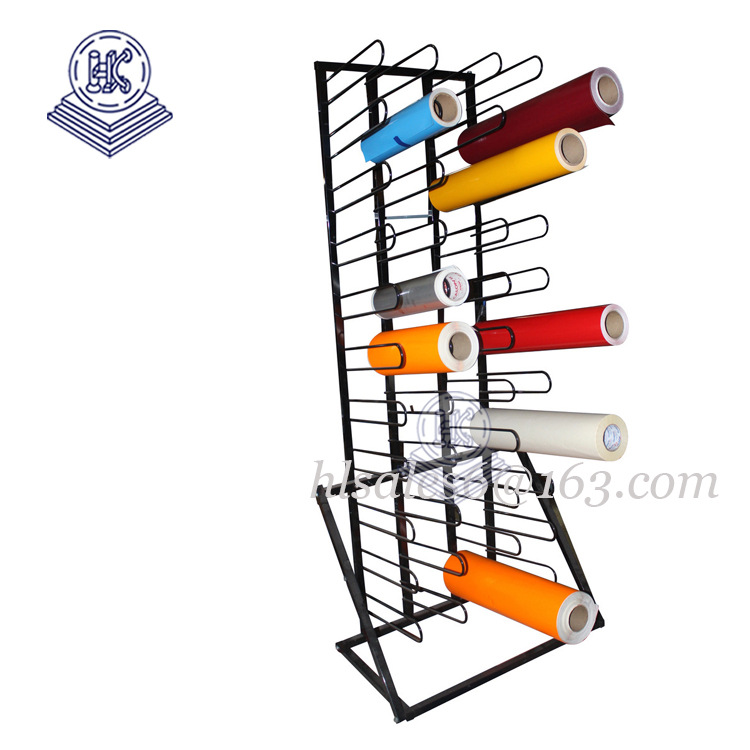 铁制布料皮料卷材货架电缆线圈架墙纸刻字膜展示架水晶桌布展架
