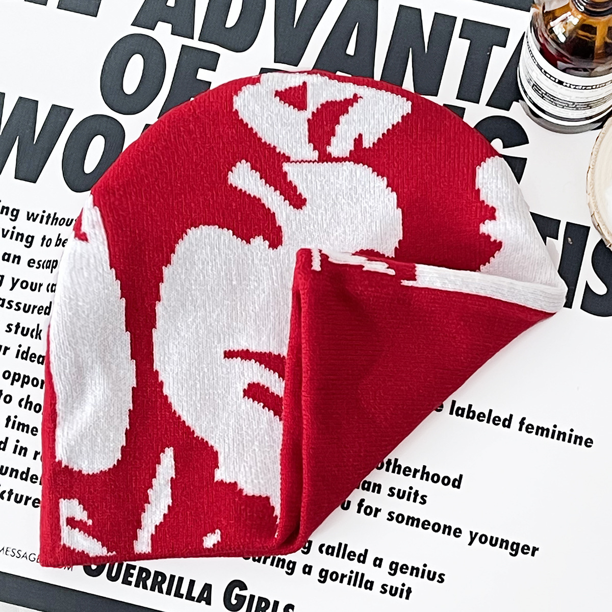 Unisex portreta raksta žakarda adīta cepure ikdienas tendences personība rudens un ziemas āra silts un auksts vīriešiem un sievietēm_voghion.com