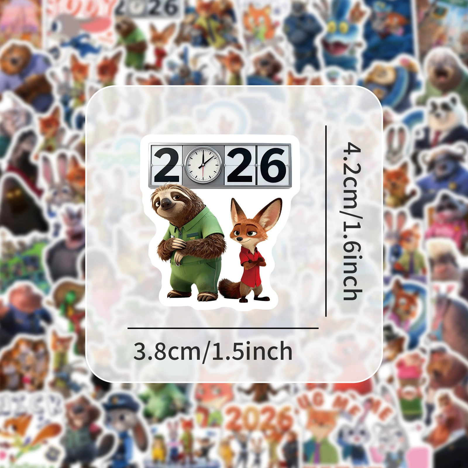 Набор мультяшных наклеек (Zootopia) — 103 милых виниловых наклейки для телефона и ноутбука