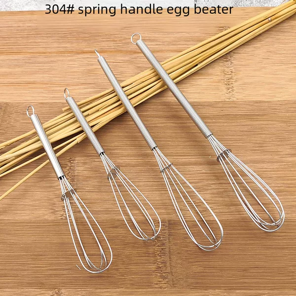 in stock 304# spring handle egg beater coffee mixer manual stainless steel egg beater manufacturers
