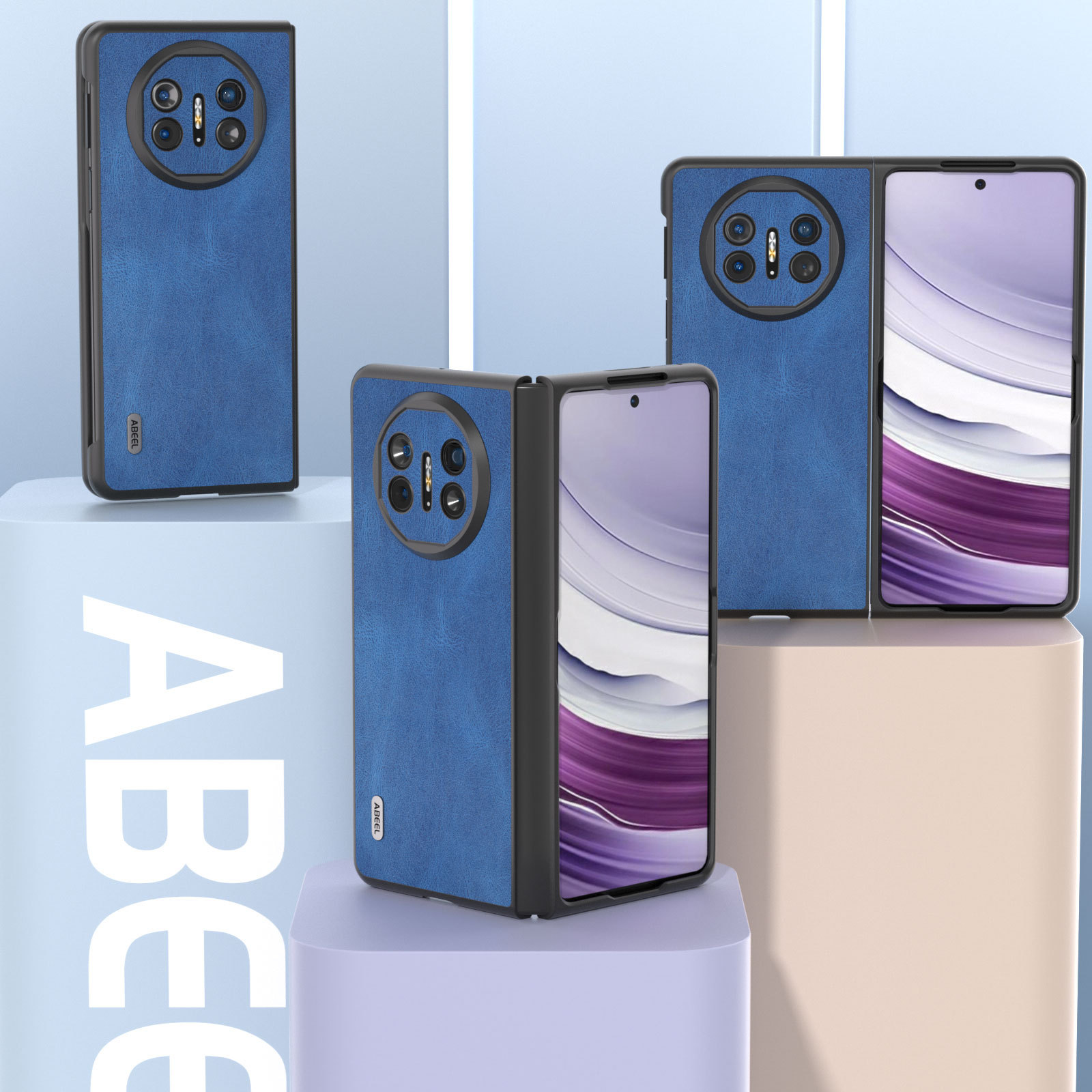 Mat læder-foldeetui til foldbare samsung og huawei telefoner_voghion.com