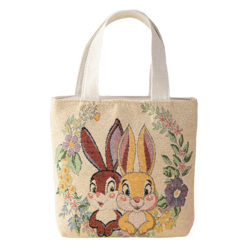 New Canvas Handbag Jacquard Embroidered Handbag Ethnic Style Bag Work Casual Zipper Small Bag Hand Bag for Women