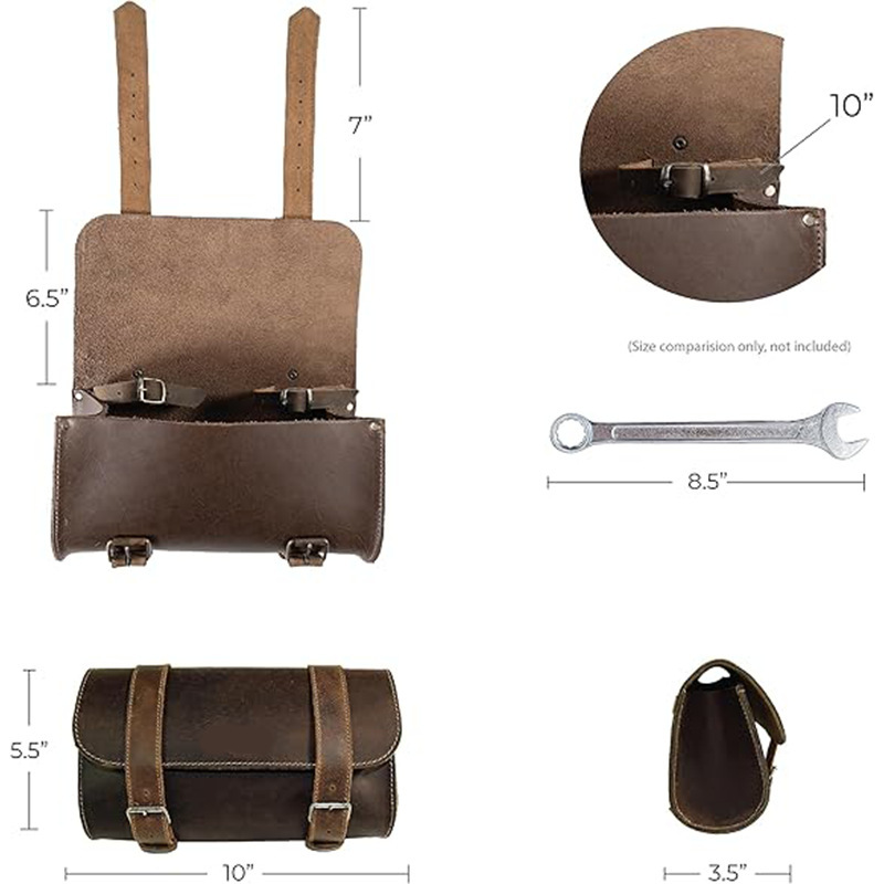 2025 New Ancient Head Bag Electric Scooter Hanging Bag Road Bike Cycling Leather Storage Bag Accessories