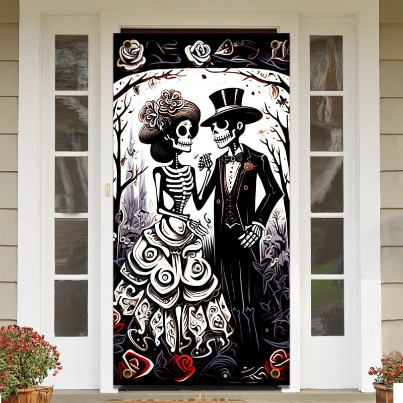 Fabricante directo de decoración de Halloween de fondo colgar decoración de Halloween de la boda marco de la puerta de calavera