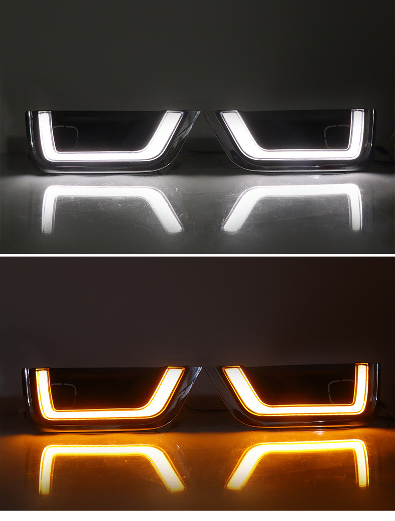 Suitable for 22 new Toyota Land Cruiser daytime running lights, Land Cruiser modified LED flowing turn signal front bumper fog lights