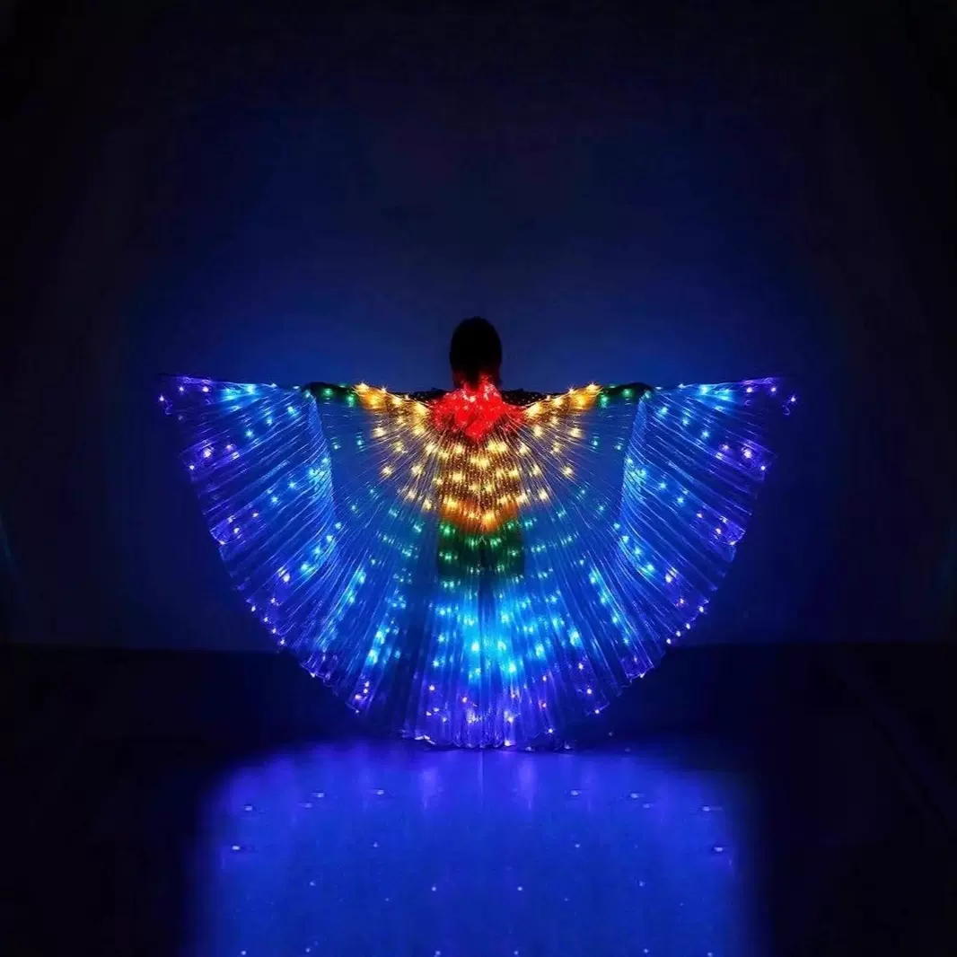 肚皮舞LED翅膀发光蝴蝶斗篷万圣节圣诞节狂欢表演出道具舞台派对