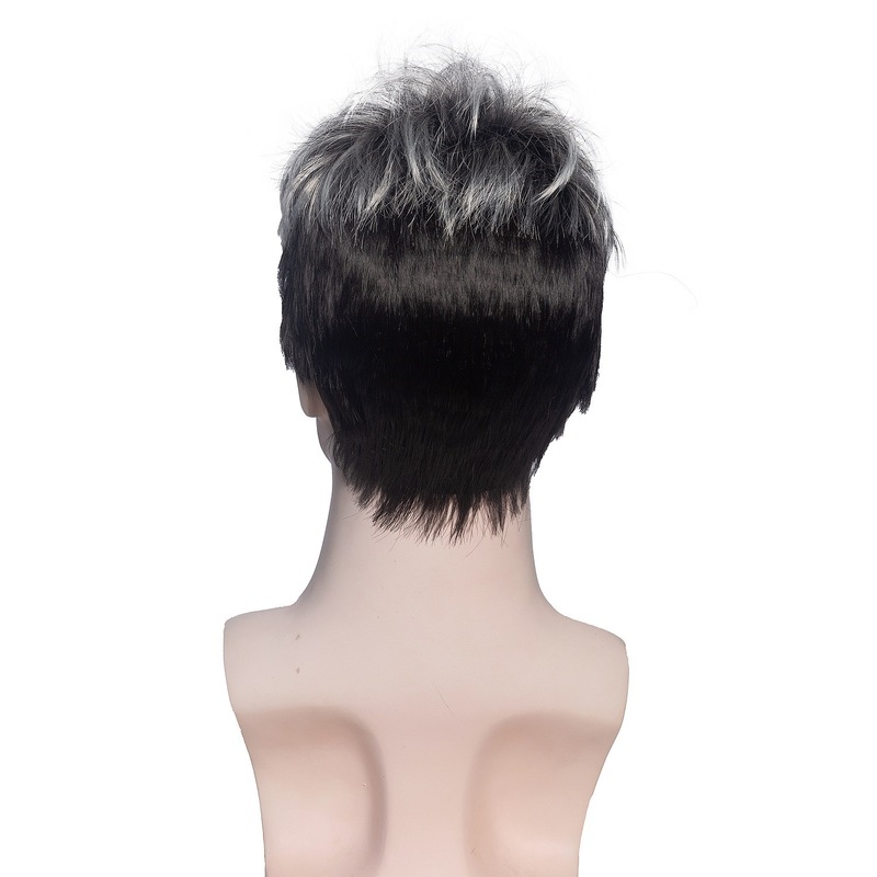男性のかつら欧米の外国貿易ファッションのショートヘアの混色の柄がふわふわしています。|undefined