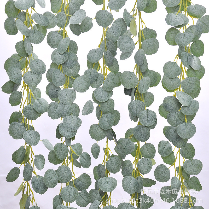 Simulated Plant Eucalyptus Round Leaf Rattan Willow Leaf Vine Eucalyptus Leaf Ivy Decorative Flower Home Cross-Border Foreign Trade