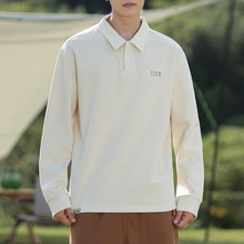 瀚派男装美式重磅长袖T恤秋冬季宽松潮流POLO衫IJXX印花上衣男士