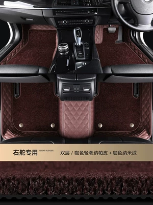 Modelə uyğun ayaqaltı Right-Hand Drive Mazda 3 6 - double-layer-nano-fleece-brown-leatherbrown-thread-brown-nano-fleece