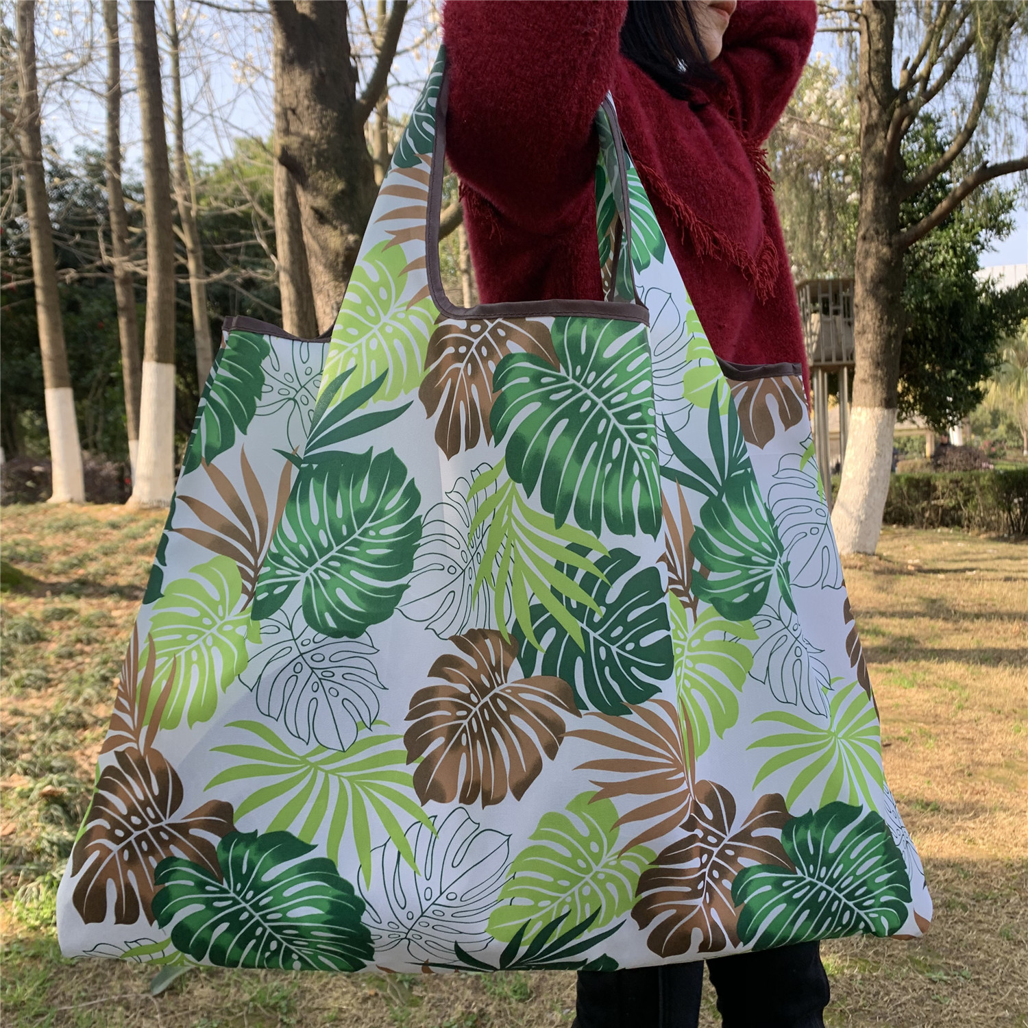 Bolsa de compras plegable de la protección del medio ambiente del paño de Oxford bolsa de almacenamiento portátil bolsa de supermercado grande bolsa de dibujos animados japonés